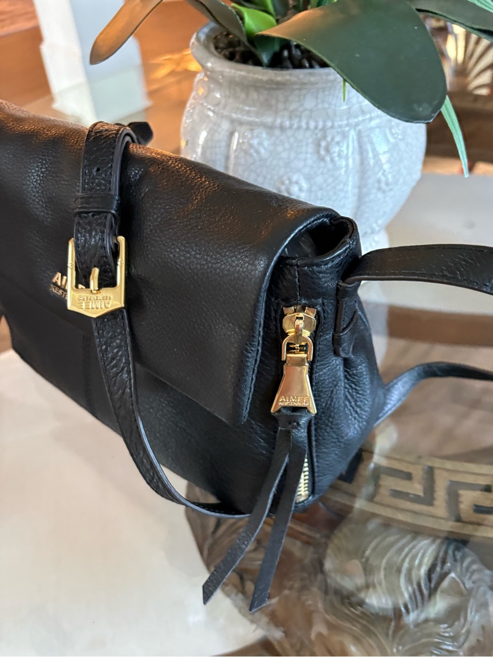 🖤🖤AIMEE KESTENBERG BALI BLACK PEBBLED LEATHER CROSSBODY BAG!🖤🖤 - Picture 4 of 10